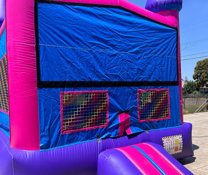 Occasion Party Rentals - purple pink blue jumper bounce house party rental stockton